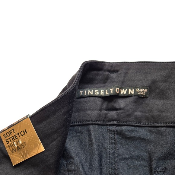 NEW Tinseltown Women's Plus Size 24W Black High Waist Soft‎ Stretch Pants - Picture 3 of 7